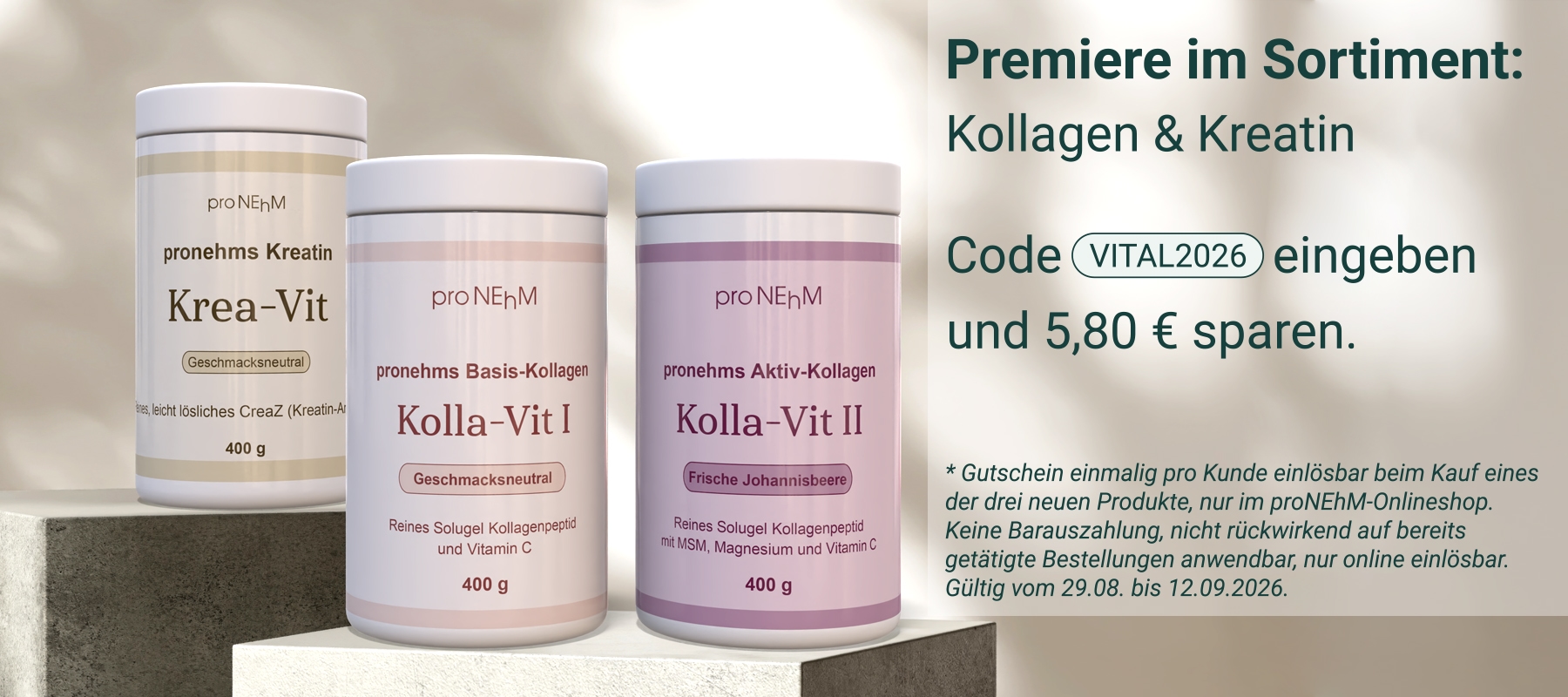NEU! Kolla-Vit I, Kolla-Vit II und Krea-Vit